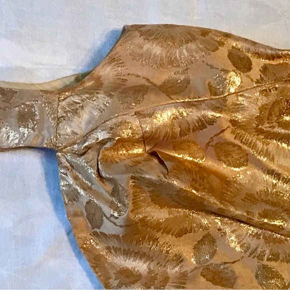 WOW! Vintage 50s Gold Lame Wiggle Dress Dorothy O’Hara. Classic. - Picture 8 of 16